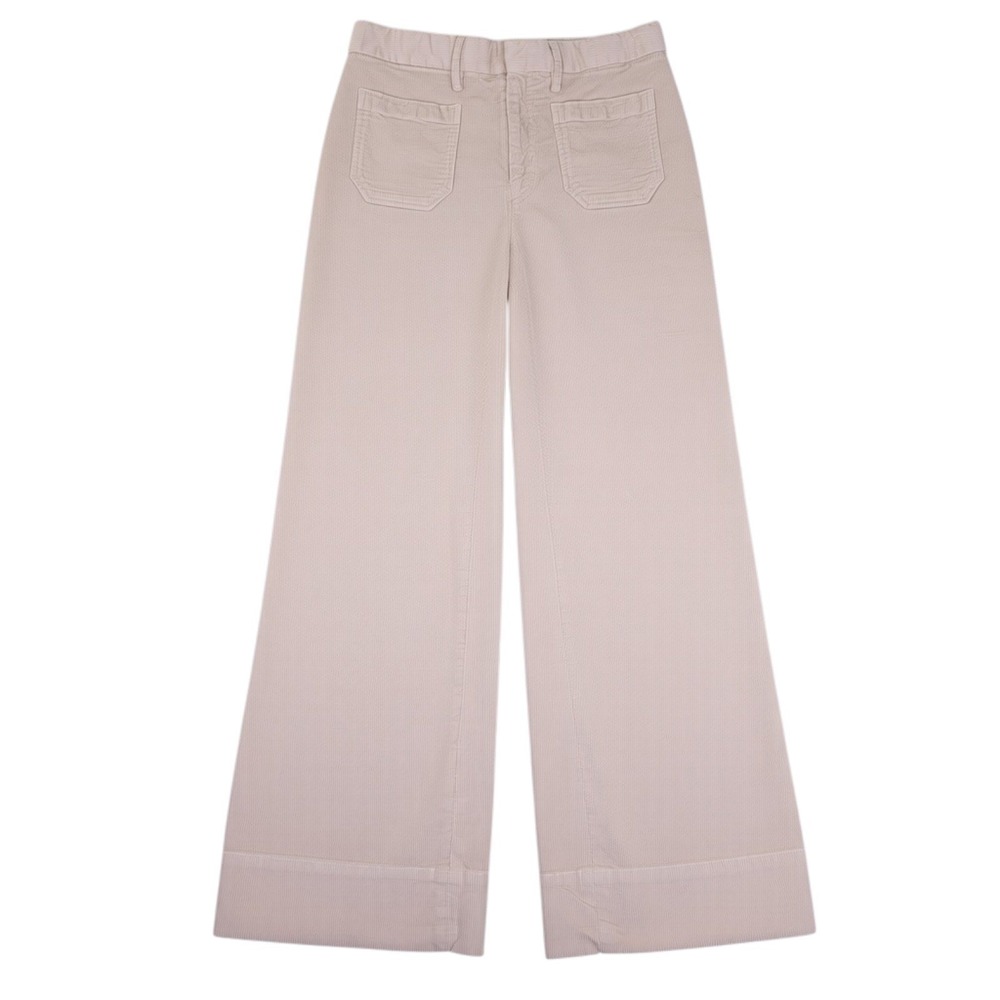 Vineyard Vines Corduroy Pants Womens 27 Cream High Waist Wide Leg Patch Pocket